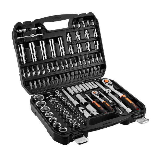 Фото - Набір торцевих голівок Neo Tools 1/2", 1/4" 110 шт. (10-066)