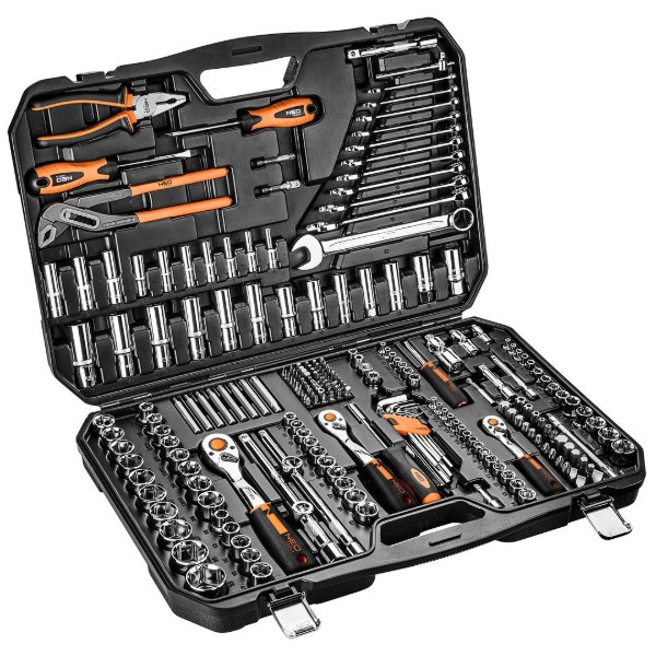 Фото - Набор торцевых головок Neo Tools 1/2", 1/4", 3/8" 233 шт. (10-078)