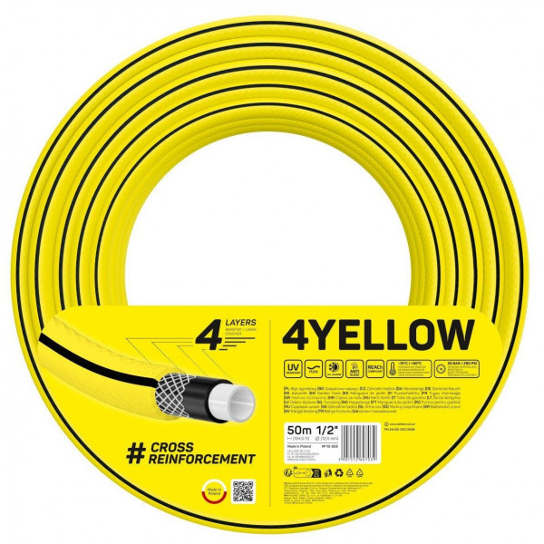 Фото - Шланг поливочний Cellfast 4Yellow 1/2'' 50 м (10-502)