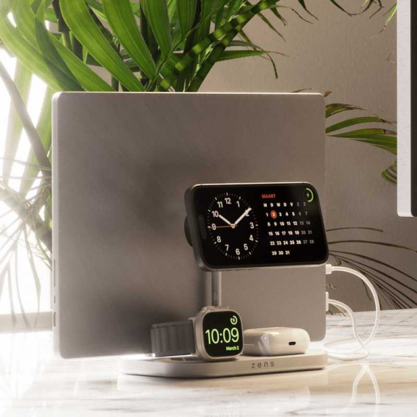Фото - Бездротовий зарядний пристрій Zens 4-in-1 Wireless Charger White (ZEDC29W/00)