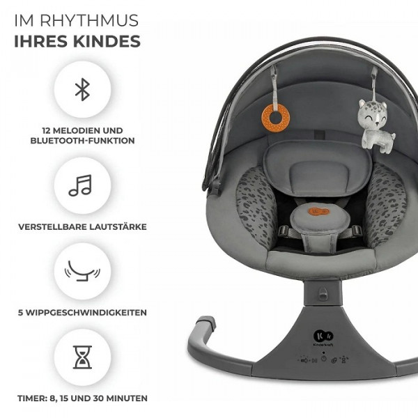 Фото - Крісло-качалка Kinderkraft Lumi 2 Dark Grey (KBLUMI02DGR0000)