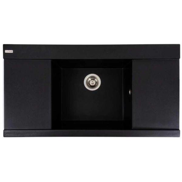 Фото - Мийка кухонна Platinum 9651 ATLAS матовий Чорний металік Фото - Мийка кухонна Platinum 9651 ATLAS матовий Чорний металік