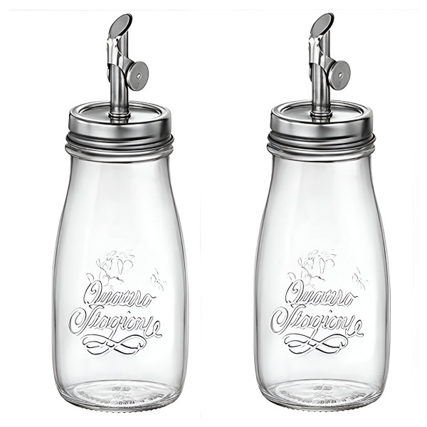 Фото - Емкость для масла и уксуса Bormioli Rocco QUATTRO 400 мл 2 пр. (365642GBI021990)