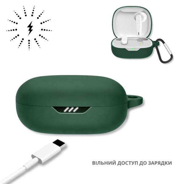 Фото - Чехол для наушников BeCover Silicon for JBL Wave Flex 2 Dark Green (715029)