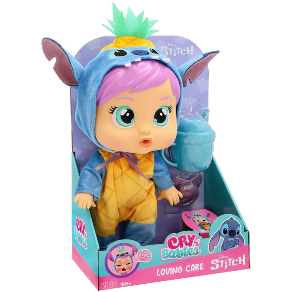 Фото - Інтерактивний пупс Cry Babies CB. ЛЮБОВ І ТУРБОТА DISNEY Лялька Плакса Стіч з аксесуарами 26 cм (927377)