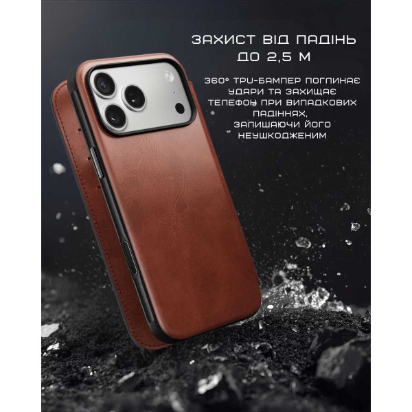 Фото - Чохол для смартфону Nomad Modern Leather Folio Case Horween Olde Dublin for iPhone 17 Pro (NM014094858)