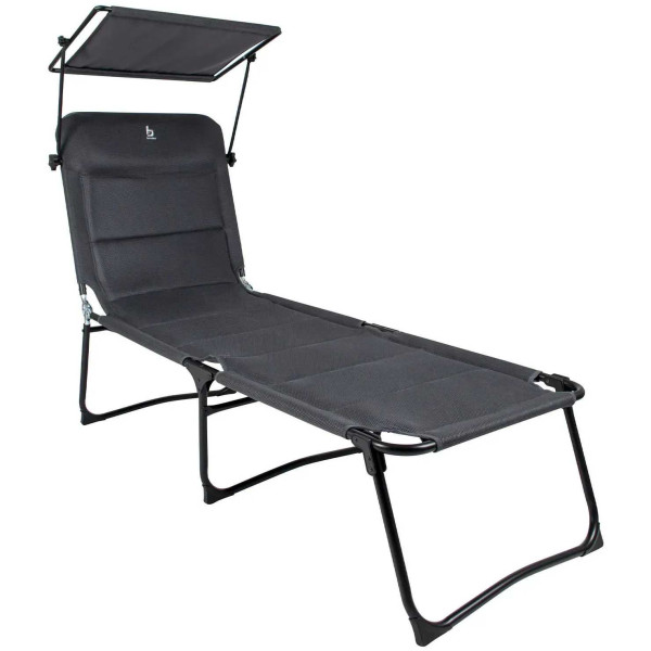 Фото - Розкладне ліжко Bo-camp Sun Lounger With Sunscreen 5 Positions Grey (1304492)