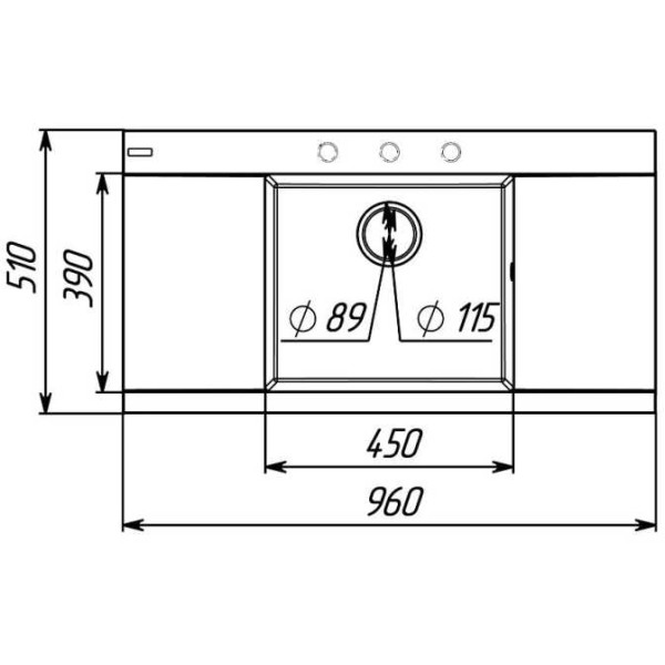 Фото - Мийка кухонна Platinum 9651 ATLAS матовий Чорний металік