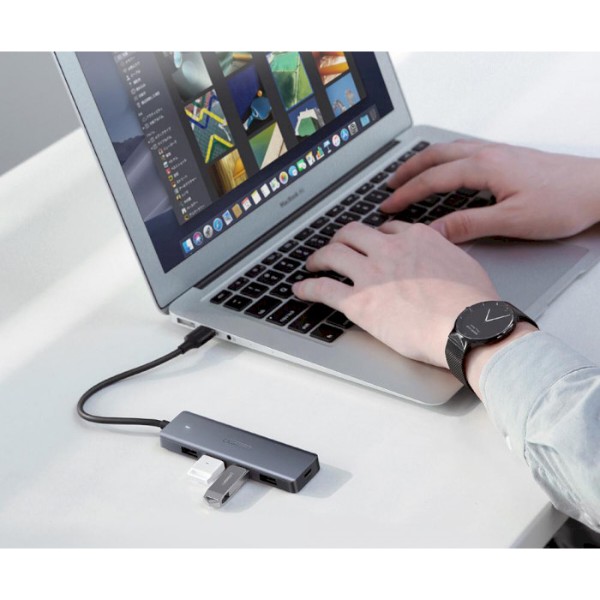 Фото - Хаб USB UGREEN CM219 4-port 15см USB 3.0 Gray (50985)