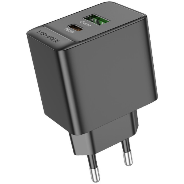 Фото - Мережевий зарядний пристрій BOROFONE BAS14A Erudite PD20W+QC3.0 charger EU Black (6941991104947)