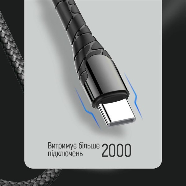 Фото - Кабель Colorway USB Type-C - USB Type-C PD Fast Charging, 3А 65W 2м Grey (CW-CBPDCC039-GR)