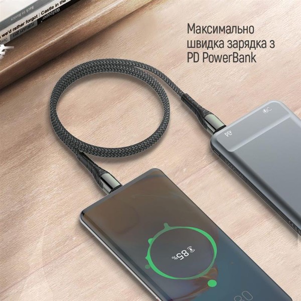 Фото - Кабель Colorway USB Type-C - USB Type-C PD Fast Charging, 3А 65W 2м Grey (CW-CBPDCC039-GR)