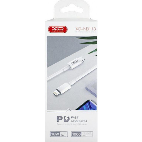 Фото - Кабель XO NB113 18W PD USB Type-C-Lightning 1 m White (00000011382)
