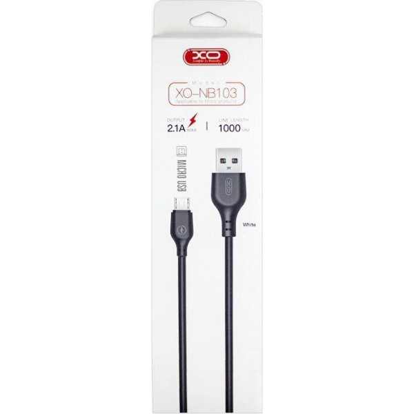 Фото - Кабель XO NB103 USB-microUSB 2.1A 1 m Black (00000011349)