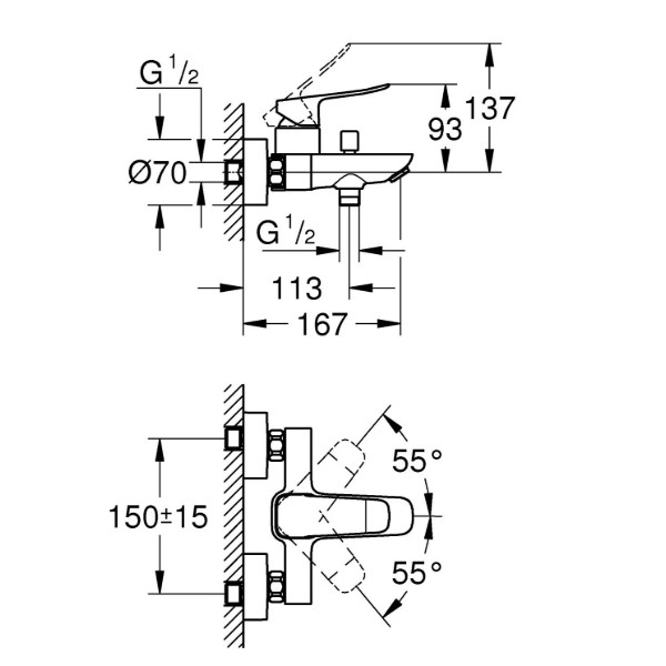 Фото - Смеситель для ванной Grohe QuickFix  Dice (1018720000)