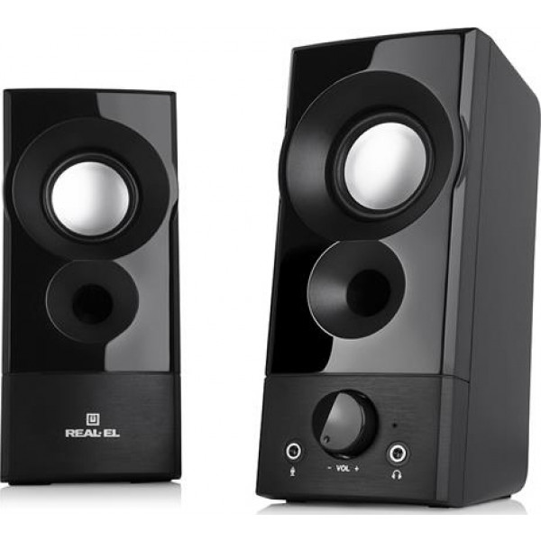 Фото - Уцінка - Комп'ютерна акустика звичайна 2.0 REAL-EL S-90 Black (EL121100011) #