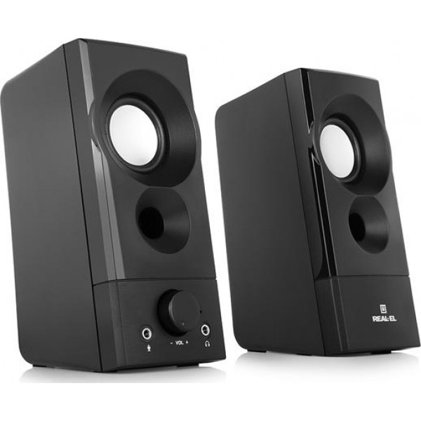 Фото - Уцінка - Комп'ютерна акустика звичайна 2.0 REAL-EL S-90 Black (EL121100011) #