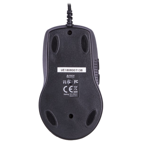 Фото - Мышь проводная A4tech F5 USB (mystic Black)