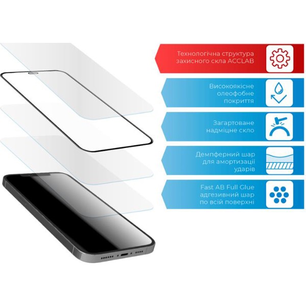 Фото - Защитное стекло для смартфона ACCLAB Full Glue for Oppo A54 Black (1283126512674)