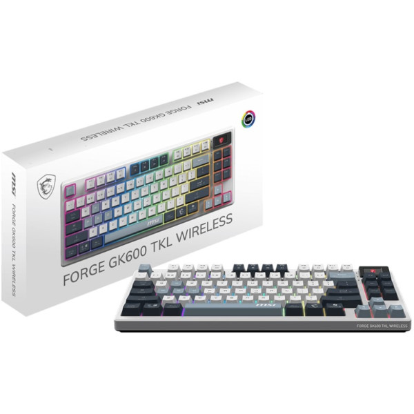 Фото - Клавіатура дротова ігрова MSI FORGE GK600 TKL W SKY UA EN/UKR/RU, RGB, White