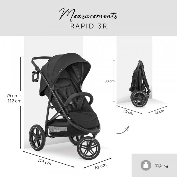Фото - Коляска прогулянкова HAUCK Rapid 3R Black