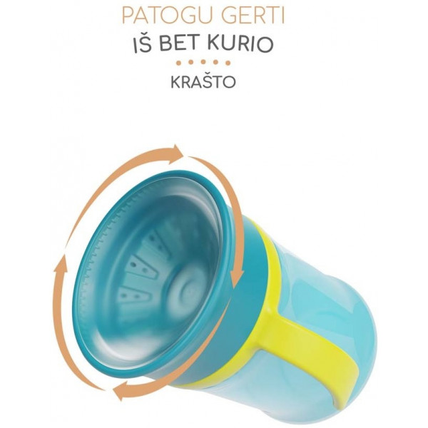 Фото - Чашка-непроливайка дитяча Baboo 300 мл Transport Green (8-135)