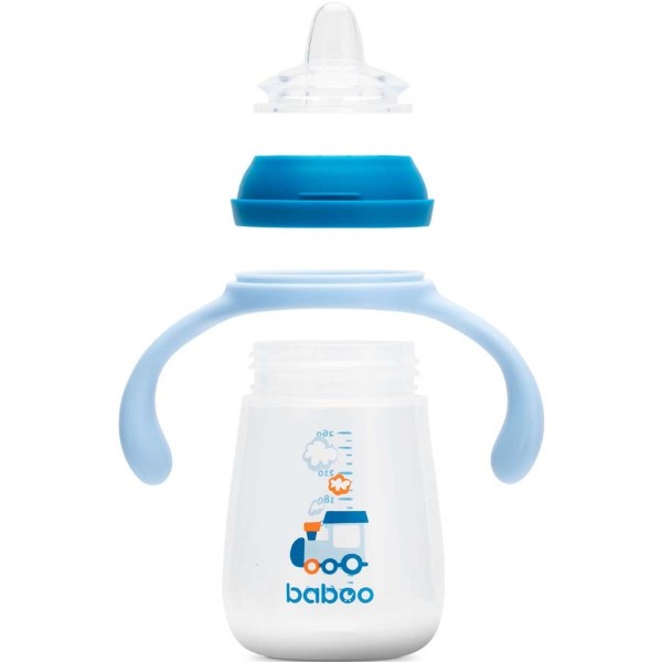 Фото - Чашка-непроливайка дитяча Baboo 260 мл Transport Blue (8-121)