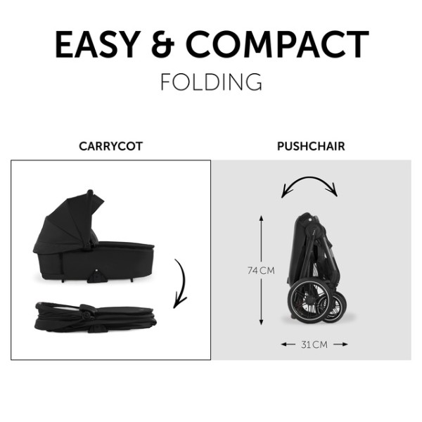 Фото - Коляска универсальная 2 в 1 HAUCK Walk N Care Air Black