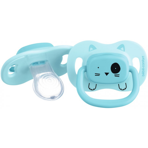 Фото - Симметричная пустышка Bebe Confort 2 шт 18/36 Minimalistic Animals Blue