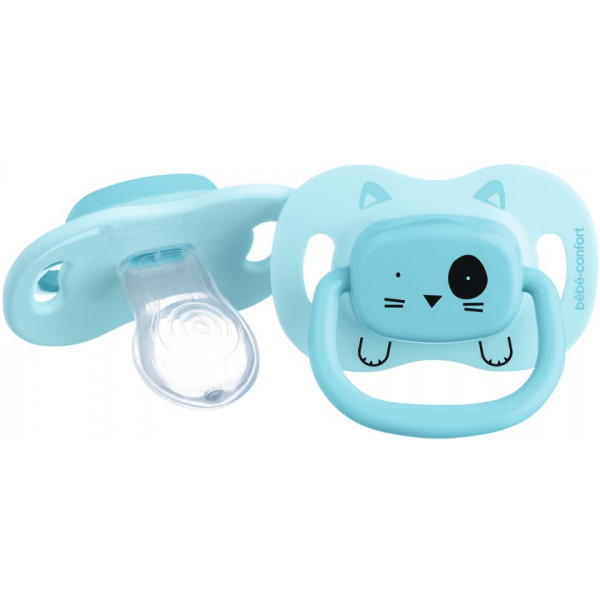 Фото - Симметричная пустышка Bebe Confort 2 шт 0/6 Minimalistic Animals Blue