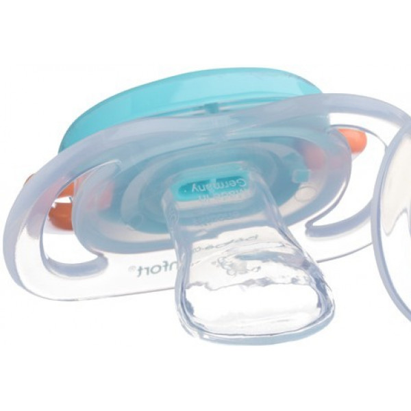 Фото - Ортодонтическая пустышка Bebe Confort Physio Air Dummy Traveller 2 шт. 0/6 Blue/Orange