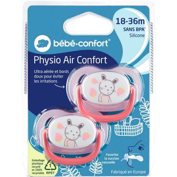 Фото - Ортодонтическая пустышка Bebe Confort Physio Air Dummy Gardener 2 шт. 18/36 Pink/Yellow