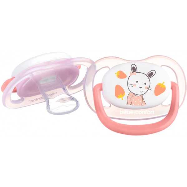Фото - Ортодонтическая пустышка Bebe Confort Physio Air Dummy Gardener 2 шт. 0/6 Pink/Yellow