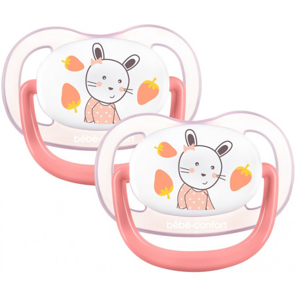 Фото - Ортодонтическая пустышка Bebe Confort Physio Air Dummy Gardener 2 шт. 0/6 Pink/Yellow