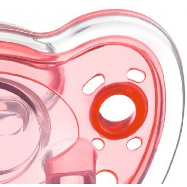 Фото - Ортодонтическая пустышка Bebe Confort Natural Physio 18/36 Red/ Transparent