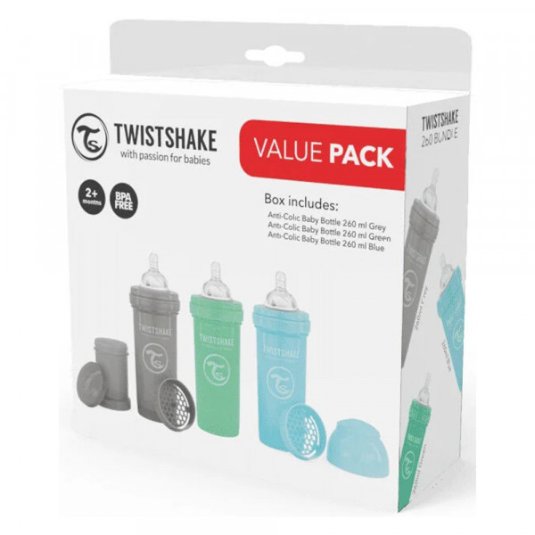Фото - Бутылочка для кормления Twistshake 260 мл Value Pack Blue (78844)