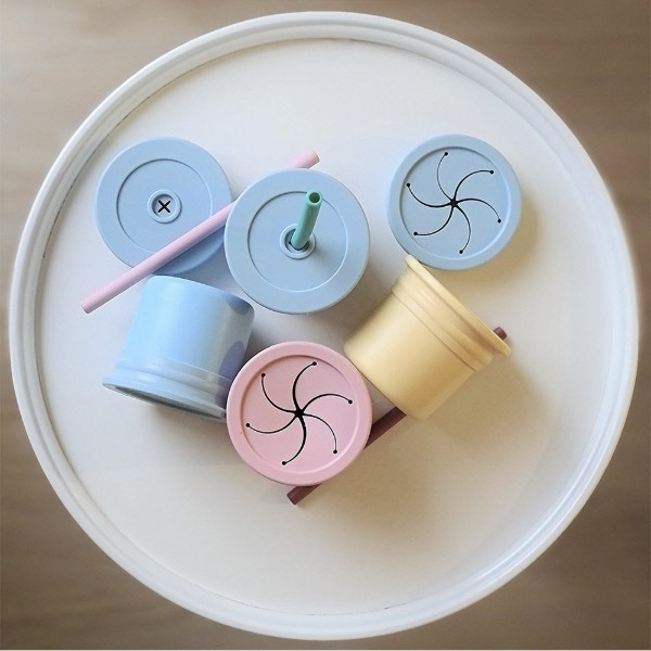 Фото - Чашка MinikOiOi Sip+Snack - Mineral Blue/Powder Grey (101100109)