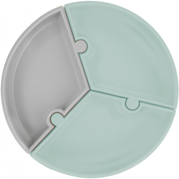 Фото - Тарелка для малыша MinikOiOi Puzzle - River Green/Powder Grey (101050055)