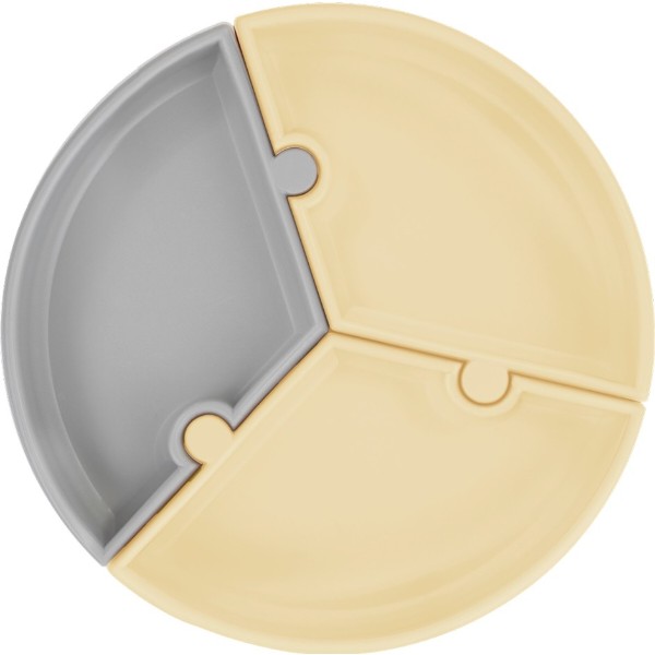 Фото - Тарелка для малыша MinikOiOi Puzzle - Mellow Yellow/Powder Grey (101050053)