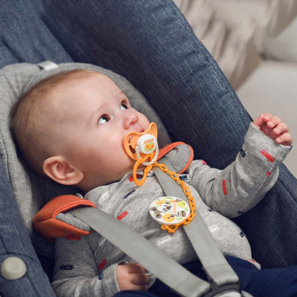 Фото - Держатель пустышек Baboo Safari 0+ мtс Orange (7-307)