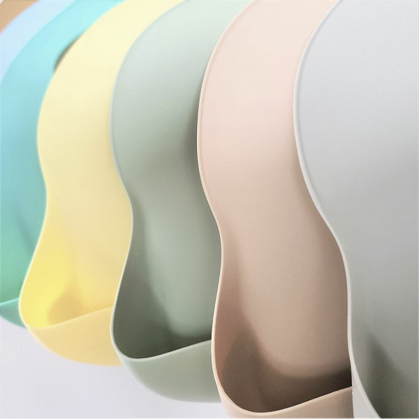 Фото - Нагрудник силіконовий MinikOiOi Basics - Mellow Yellow/Powder Grey 2 шт. (101020065)