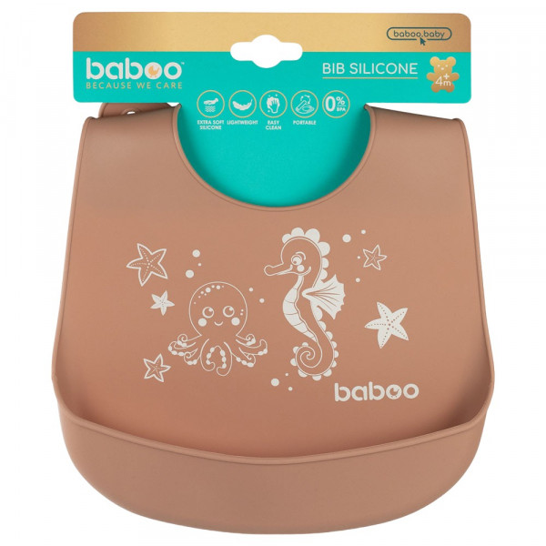 Фото - Нагрудник силіконовий Baboo Cacao, Sea Life, 4+ міс. (11-019)