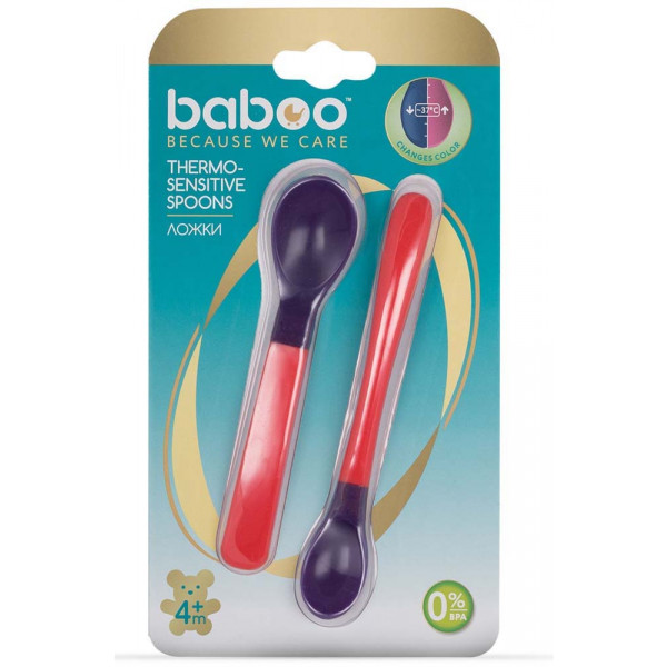 Фото - Дитяча ложечка Baboo 2 шт. Red (10-022)