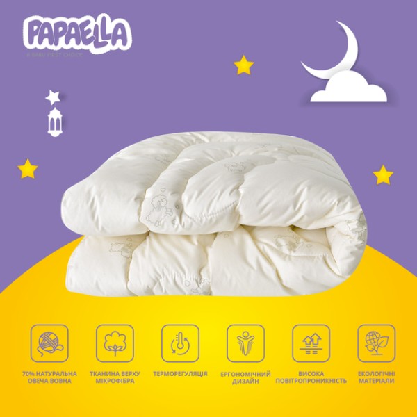 Фото - Одеяло детское демисезонное PAPAELLA шерстяная Wool 100х135 см (8-11679)