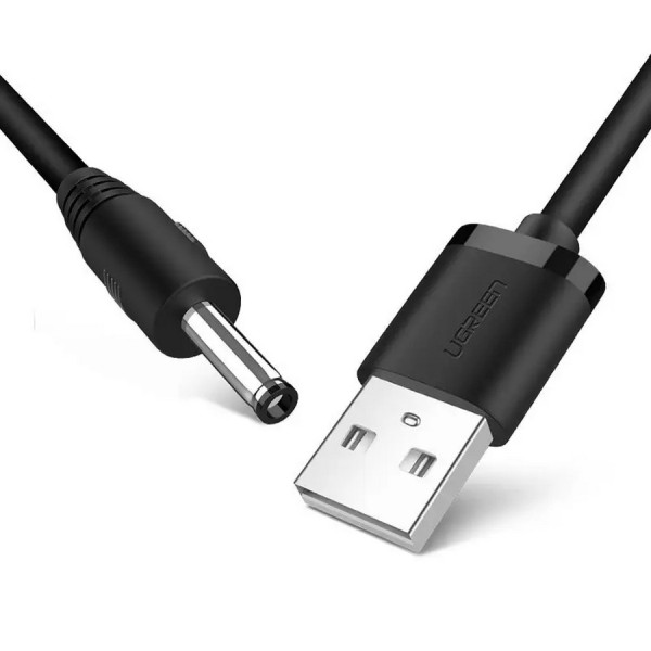 Фото - Кабель живлення UGREEN US277 USB 2.0 Male to DC 3.5mm 1m Black (10376)