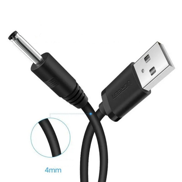 Фото - Кабель живлення UGREEN US277 USB 2.0 Male to DC 3.5mm 1m Black (10376)