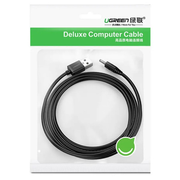 Фото - Кабель живлення UGREEN US277 USB 2.0 Male to DC 3.5mm 1m Black (10376)
