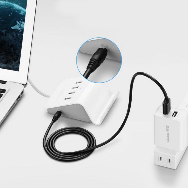 Фото - Кабель живлення UGREEN US277 USB 2.0 Male to DC 3.5mm 1m Black (10376)