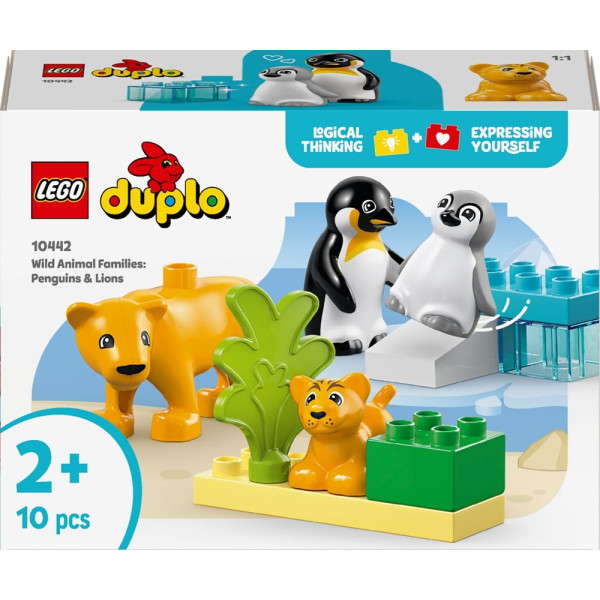 Фото - Конструктор LEGO DUPLO Town Семейства диких животных: Пингвины и Львы (10442)