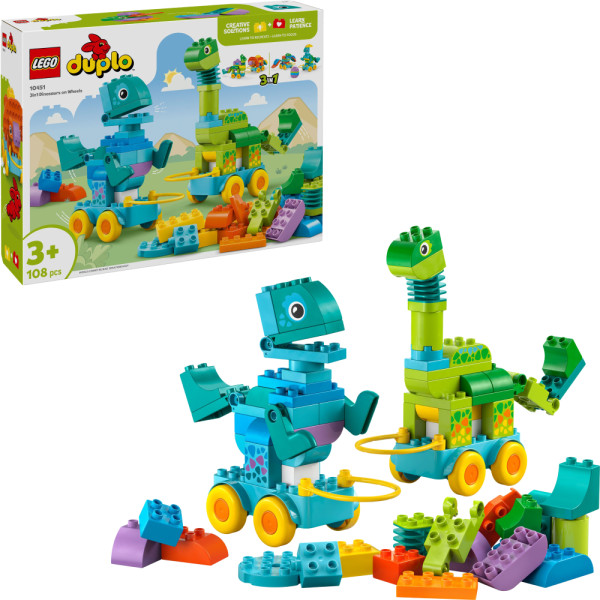 Фото - Конструктор LEGO DUPLO Town Динозаври на колесах 3в1 (10451) Фото - Конструктор LEGO DUPLO Town Динозаври на колесах 3в1 (10451)